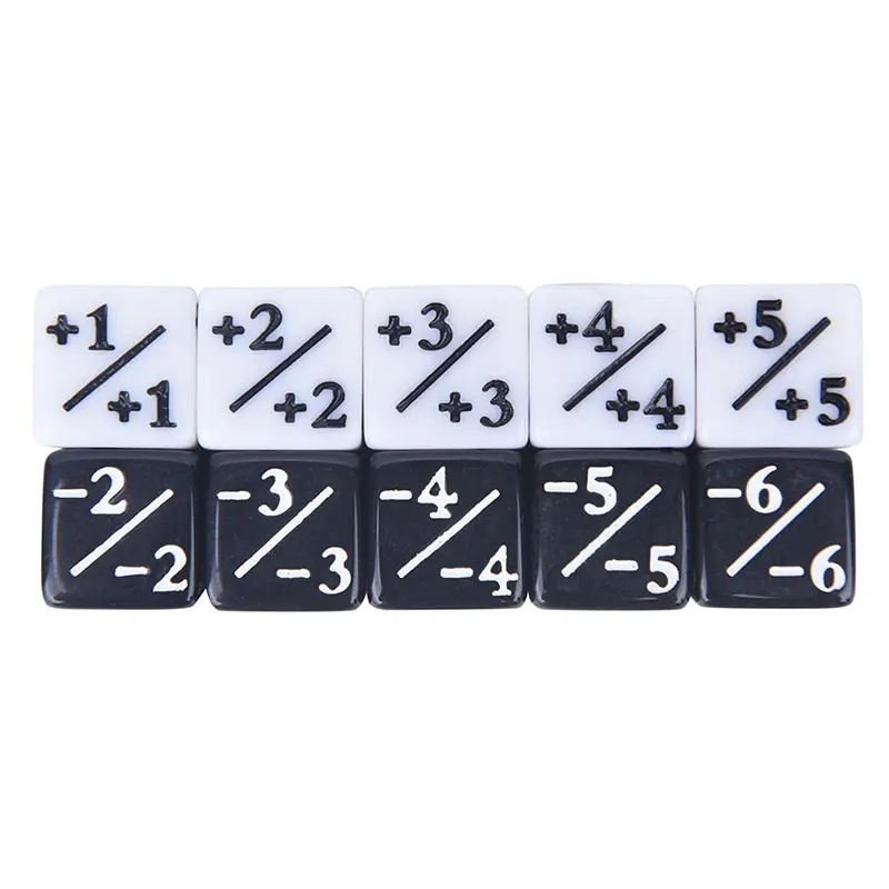 

10pcs Dice Counters 5 Positive +1/+1 & 5 Negative -1/-1 For Magic The Gathering Table Game Funny Dic Wholesale