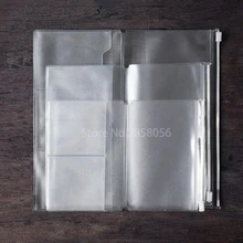 1pcs Zipper Pocket Refill For Travele Diary Zipper Pouch PVC Clear Refill Pack For Leather Journal Refillable Travelers Notebook