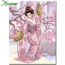 YOGOTOP DIY фото на заказ, 3d Алмазная живопись наборы 5D полный квадратный/круглый мозаика вышивка японское кимоно женщина домашний декор YY384