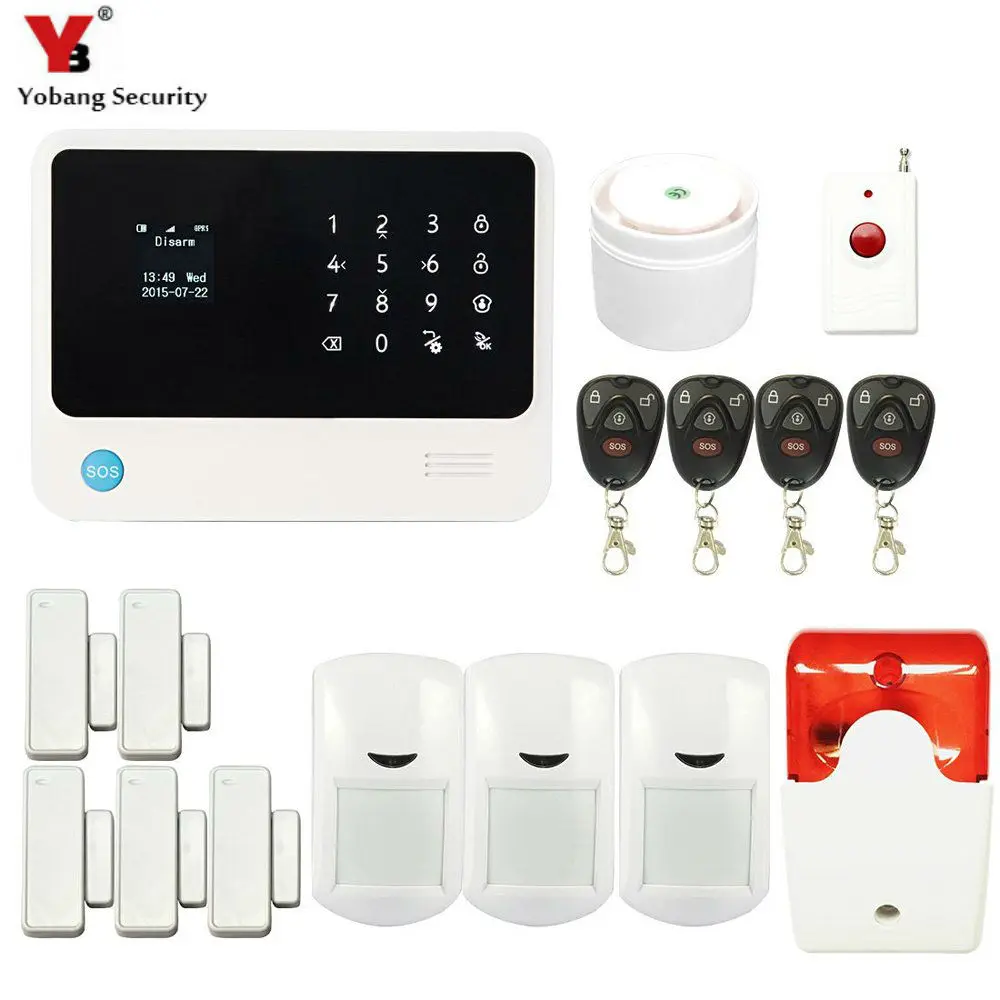 YobangSecurity 8 проводных Зон Домашняя безопасность G90B WIFI GSM сигнализация Android IOS APP
