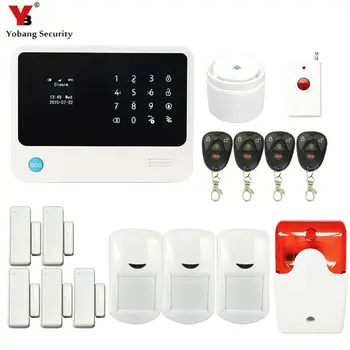 

YobangSecurity 8 Wired Zones Home Security G90B WIFI GSM Alarm Android IOS APP Wireless Indoor Strobe Siren Panic Button