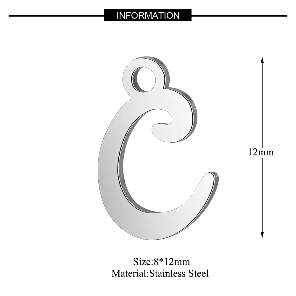 10 шт./лот нержавеющая сталь Алфавит амулеты Vnistar лазерная резка Начальная DIY Изготовление, поиск ювелирных изделий амулеты - Окраска металла: C