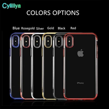 

500pcs Soft TPU Silicone Clear Plating Cases For IPhone X 8 7Plus 6S Anti Shock For Galaxy Note 8 S9 Plus S8 Cradle Design