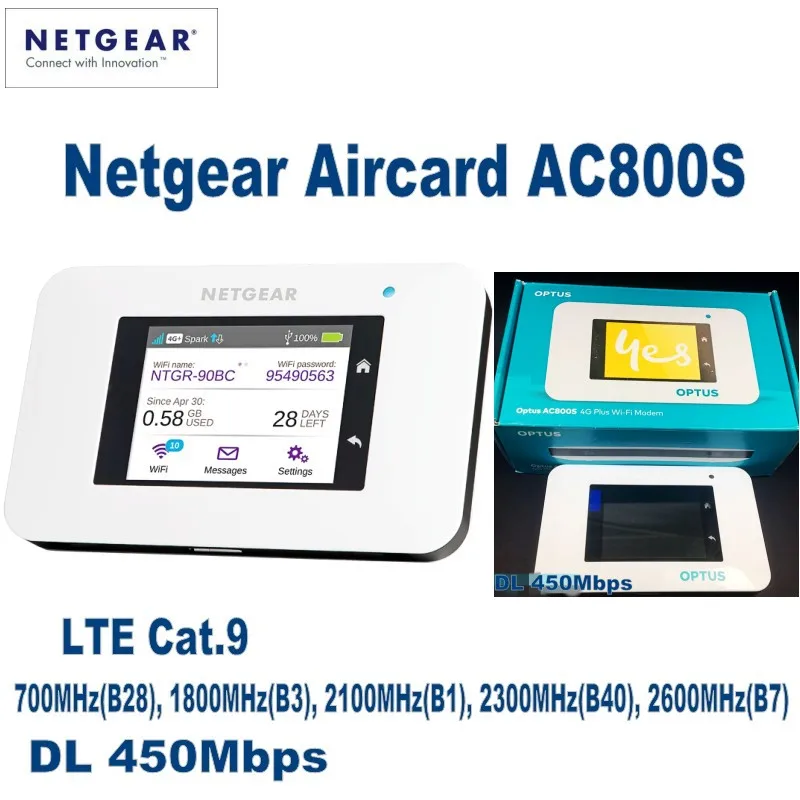 Разблокирована Netgear Aircard AC800S 4 г маршрутизатора плюс с 4 г внешнюю антенну