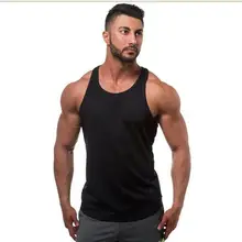 Мужской однотонный хлопковый топик для фитнеса