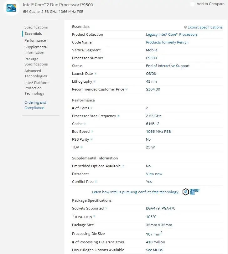 good cpu Intel Core 2 Duo Mobile CPU P9500 Dual Core 2.53GHz 6M 1066MHz Socket p Laptop Notebook Processor works on PM45 ryzen threadripper