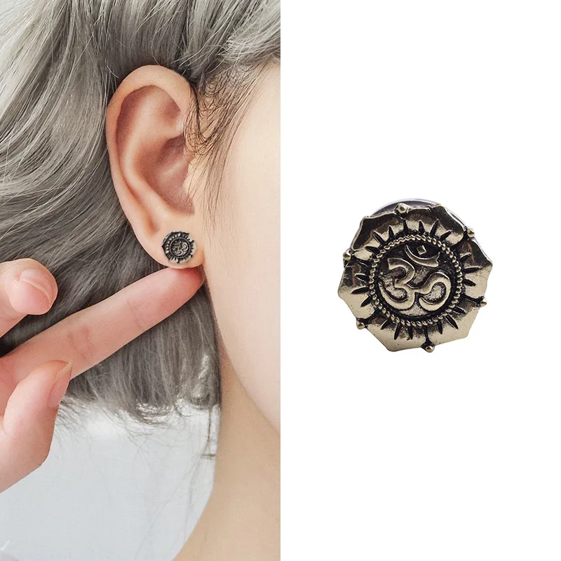 

1 Pair Stainless Steel Ear Plugs Tunnels 5-16mm Retro Sun Pattern Earrings Piercings Jewelry Gift TT@88