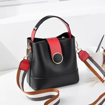 

INS 2019 New Arrival Torba Damska Fine Shoulder Strap Bucket Shape Hasp Handbag PU Leather Shoulder Bag For Women Bolso Mujer
