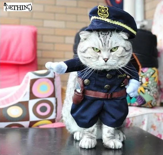 

Hot Police style Dog Cat Funny Party costume dog jumpsuits Pet Dog Clothes role play Pet dog apparel