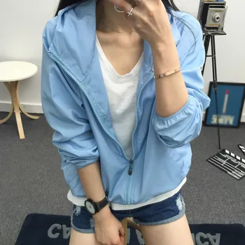 

Women's Long Sleeve Sunscreen Jackets Loose Hooded Jackets Casual Pockets Top
