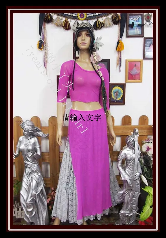 

Transparent thin Skirt with Open Slit belly dance skirt CX56