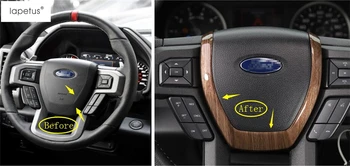 

Lapetus Accessories For Ford F150 2015 2016 2017 2018 Steering Wheel Decoration Strip Molding Cover Kit Trim 2 Colors / ABS