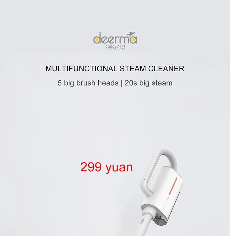 Xiaomi Deerma пароочиститель 5 в 1 Многофункциональный для чистки и стерилизации Электрический ручная Паровая Швабра стерилизует пароочиститель