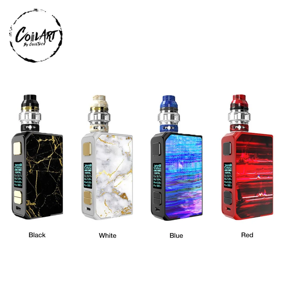 

CoilART LUX 200 TC Kit with 5.5ml Large Capacity LUX Mesh Tank & M1 / M4 Mesh Coils Max 200W Output E-cig Kit Vs Shogun / Drag 2