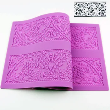 

Silicone Cake Mold Flower Border Decoration Lace Mold Fondant Molds Cakes Decorative Lace Pad Cake Decorating Tools Baking Mat