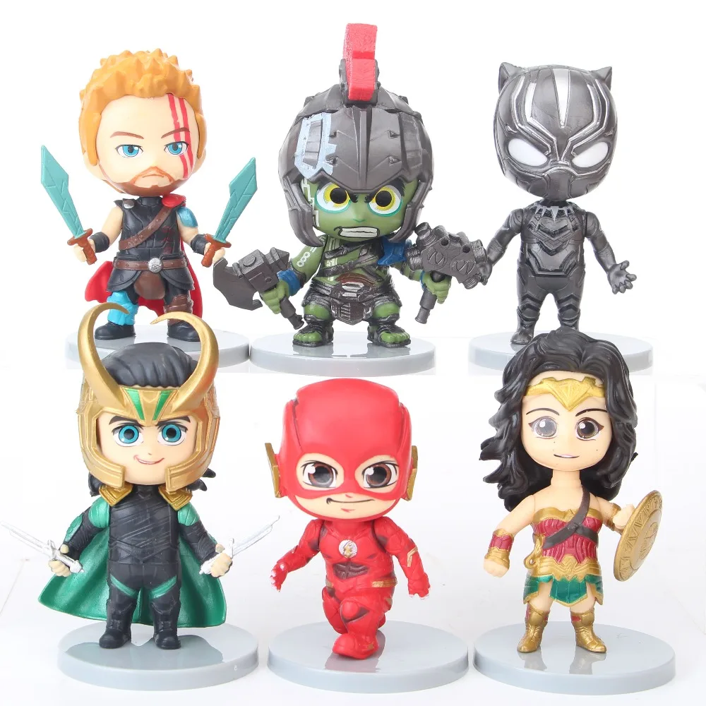 

10cm Marvel Avengers 4 Endgame Raytheon Hulk Wonder Woman Black Panther Flash Toy Anime Model Action Figure Toys Dolls