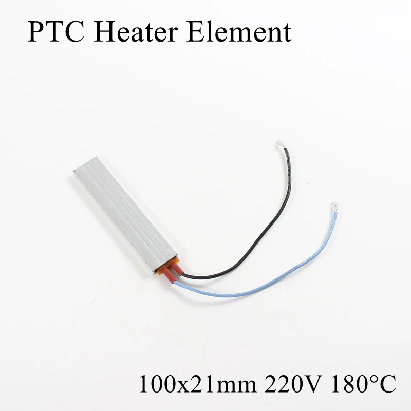 100x21 мм 220 в 180 градусов Цельсия Алюминиевый PTC нагревательный элемент постоянный термостат термистор воздушный Датчик нагрева оболочки 100*21 мм