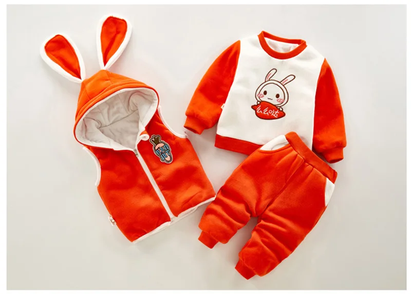 winter infant clothes baby boys girls clothes sets cute soft cotton suits vest+pants+sweater kids newborn outfits (4)