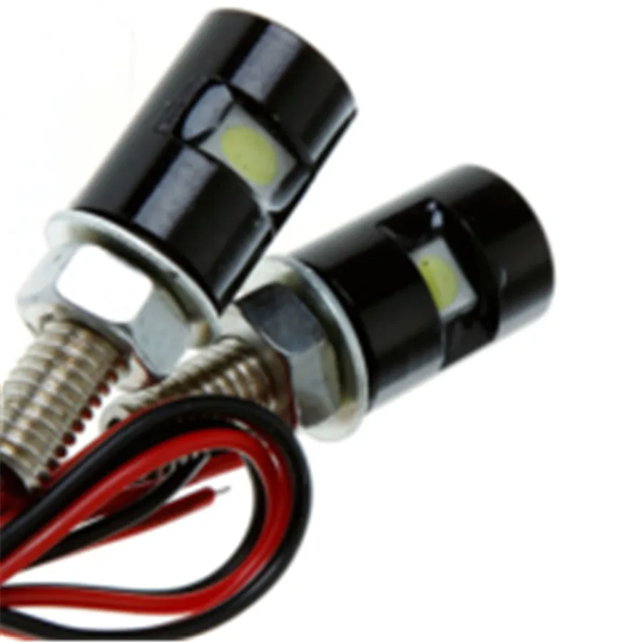 

2Pcs 12V 55cm LED Motorcycle Autocycle License Plate Screw Bolt Light Black High Quality Durable