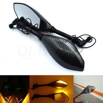 

Universal Motorcycle mirrors Carbon Fiber LED Turn Signals Rearview Mirrors FOR Kawasaki Ninja 300 EX300 Z300 NINJA Z250
