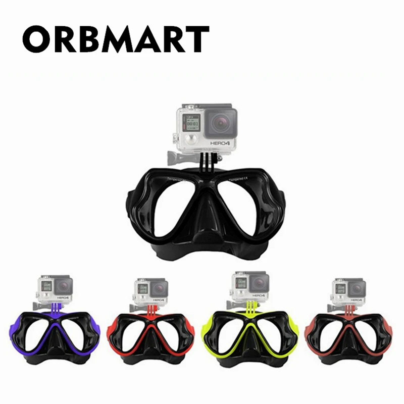 ORBMART Underwater Diving Mask Goggles With Locking Mount Adapter For