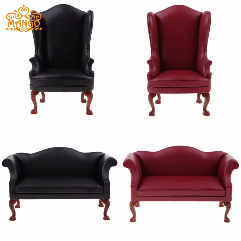 1//6 miniatur lange sofa couch puppen haus wohnzimmer möbel kinder pretend