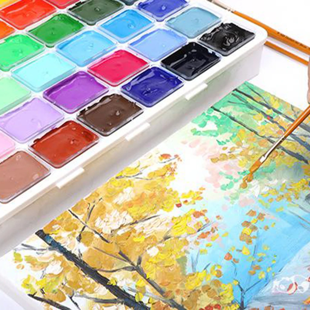 8 Colors High Quality Gouache Paint Set 80ml Jelly Cup Design Portable Case for Artists, Students, Gouache Watercolor Painting