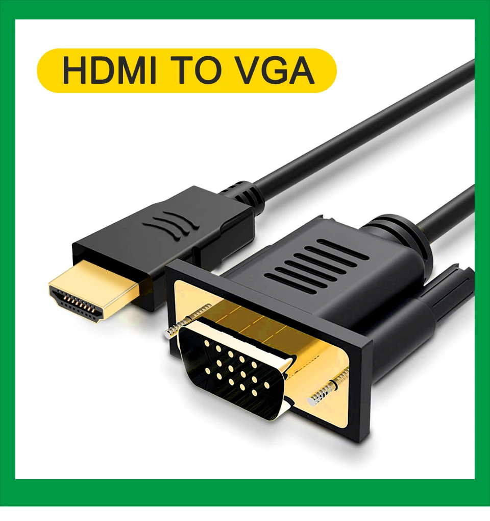 HDMI to VGA Adapter Cable Video VGA Connector Cables Male To Male for HD Player TV Projector Computer 15 pin Data cable 1 (1)