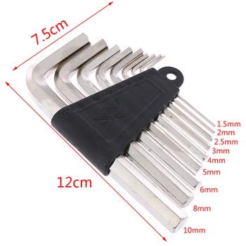 

HELTC 9Pcs/Set Mini Allen/Hex Keys Socket Spanner Kit Steel Hexagon Wrench Set For Repair Bicycle Hand Tool Hot