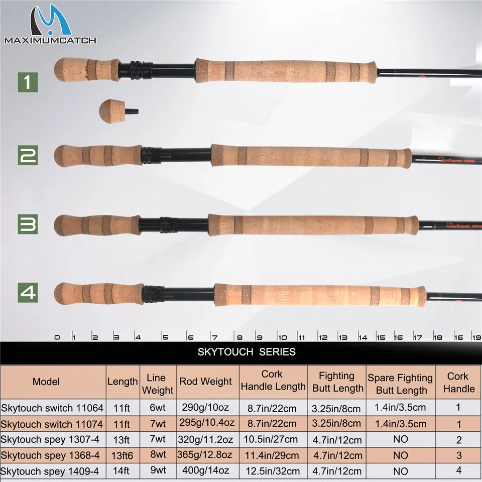 Maximumcatch высококлассный SkyTouch Switch & Spey Fly Удочка 11ft 6 9wт T 30 t + т 40 карбоновое волокно