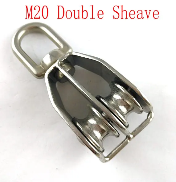 M20 Double Sheave.Rope Pulley,304 Stainless Steel Rope Pulley Pully