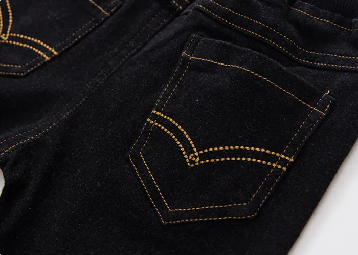 7 Winter Boys Pants Jeans Boy Ripped Jeans Broken Holes Kid Denim Pants Trousers Solid Cotton Elastic Waist