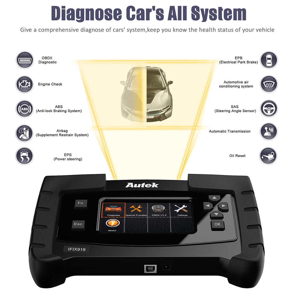 Autek IFIX-919 полный Системы OBD2 инструмент диагностики ABS Airbag SAS EPB передачи сканер инструмент универсальный OBD2 автомобильной сканера