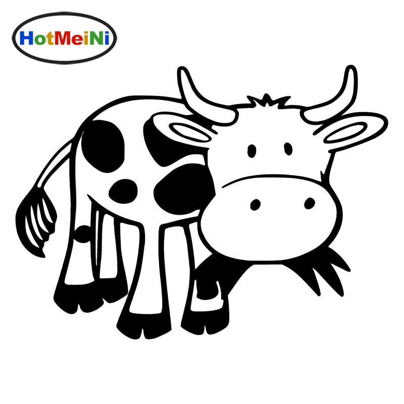 Hotmeini Kartun Sapi Kreatif Hewan Mobil Stiker Vinyl Tahan Air