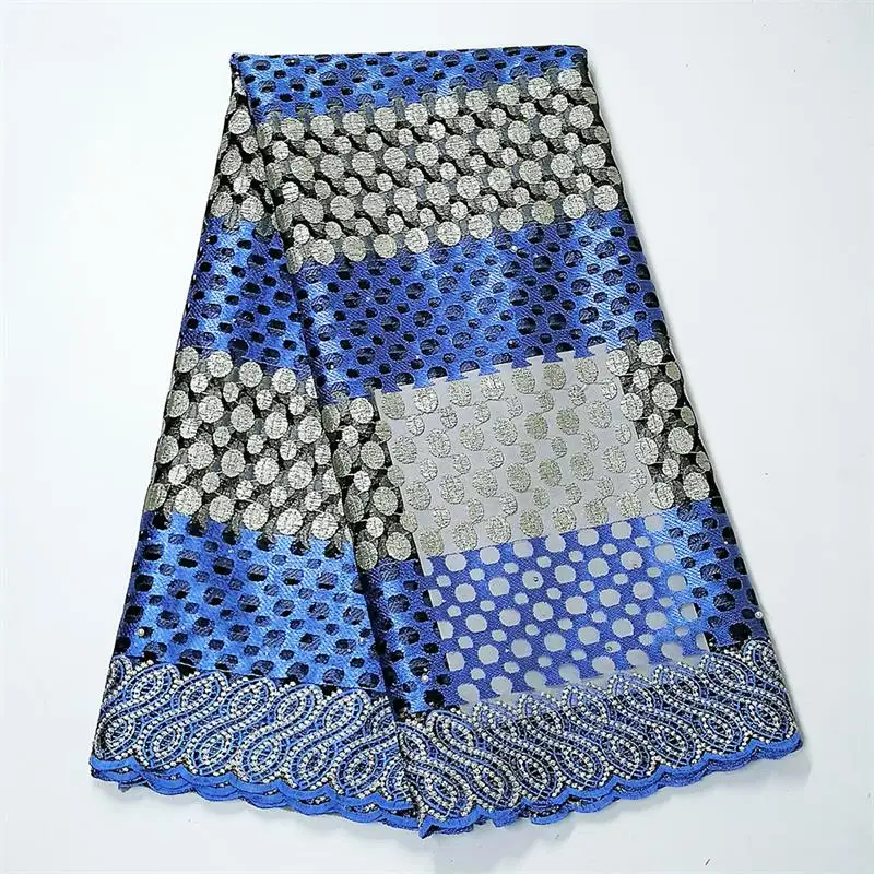 Blue lace fabric