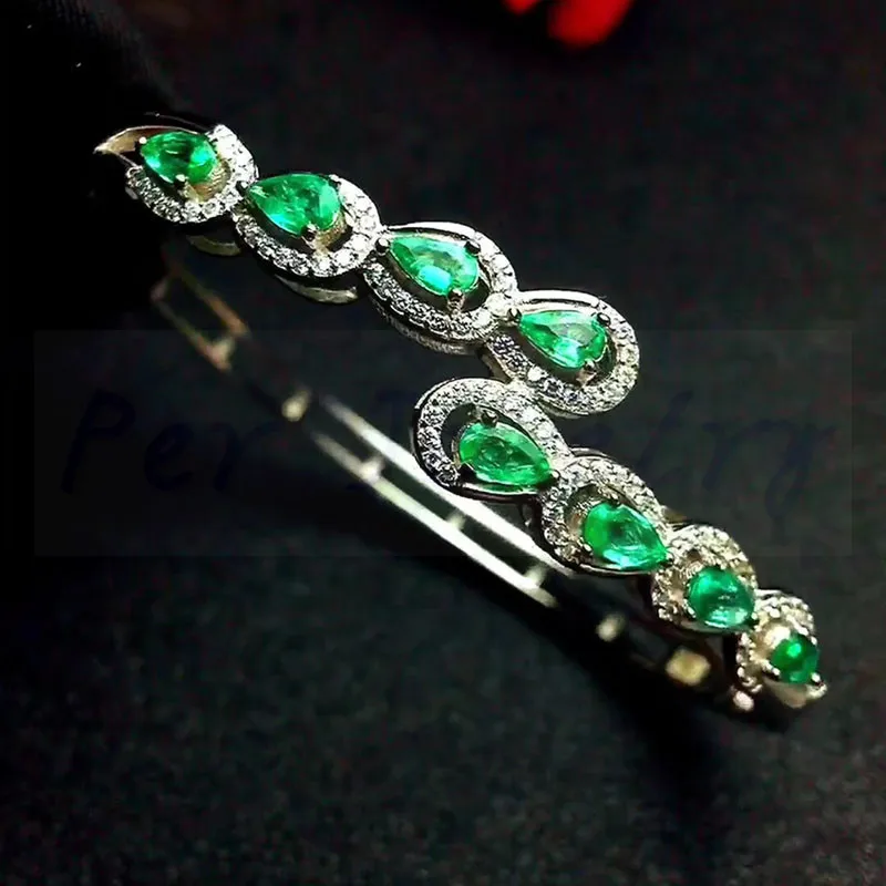 Настоящий натуральный сапфир, браслет,, 0.5ct* 8 шт, драгоценный камень, серебро 925 пробы для мужчин или женщин, хорошее ювелирное изделие# L18062203