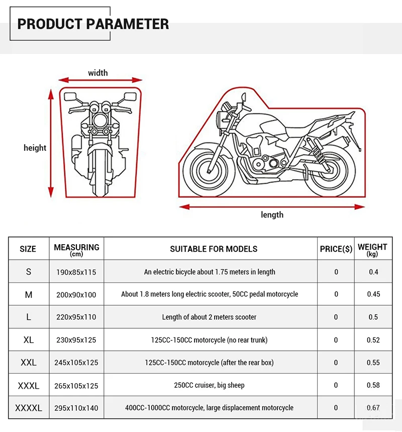 XXXL черный, красный чехол для мотоцикла для BMW R1150GS R1200GS R1200RT/Honda Shadow Spirit Aero VLX VT750 VT1100 600/Yamaha V-Star