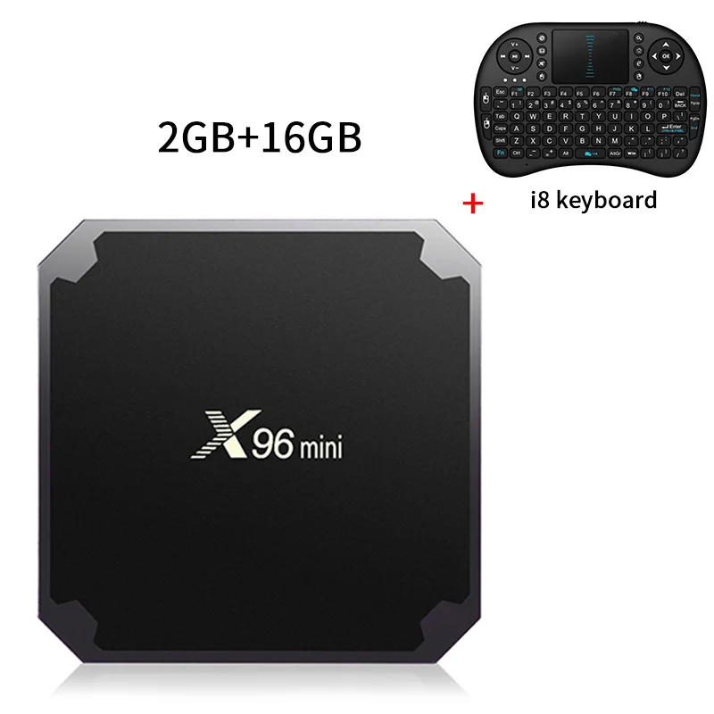 Оригинальная ТВ-приставка X96mini Android 7,1X96 мини смарт-ТВ приставка 1G 2G 8G 16G S905W четырехъядерный процессор поддержка 2,4G беспроводная wifi приставка - Цвет: 2G16GI8