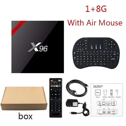 FANGTUOSI X96 X96W Smart tv box android 7,1 2 Гб 16 Гб четырехъядерный процессор Amlogic S905W 4K 2,4 ГГц WiFi медиаплеер 1 ГБ 8 ГБ ТВ-приставка - Цвет: air 8GB simple box