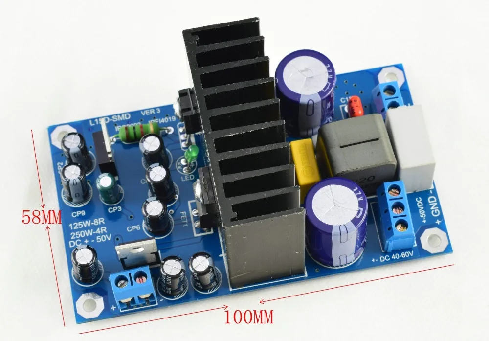 L15DSMD IRS2092S Высокая мощность 250 Вт Класс D аудио цифровой усилитель мощности моно плата