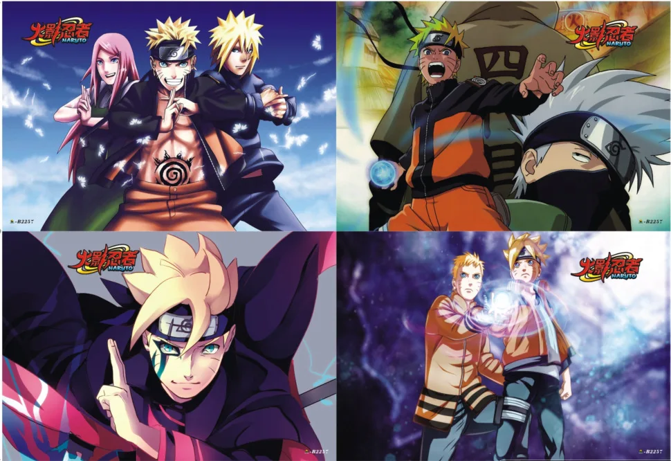 

Good Quality 8 pcs/set Different Designs Anime A3 Posters Naruto Kakashi Gaara Sasuke Paintings Wall Pictures