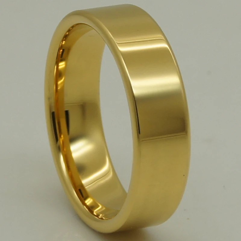 

6mm width men/women forever classic simple pipe cut couple champagne gold plating tungsten ring 1pc