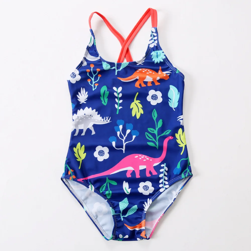 Купальный костюм для девочек, Цельный купальник, f ro baby, детский летний спортивный купальный костюм с фламинго, CC871