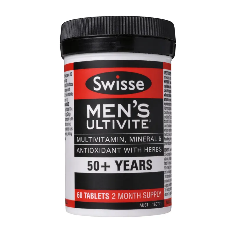 

Swisse Men's Ultivite 60 Tablets Vitamin supplements for 50+ support Men's nutritional needs and maintain general wellbeing