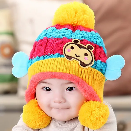 3 24 Month Korean Style Winter Baby Hats For Girls Boys Newborn Caps