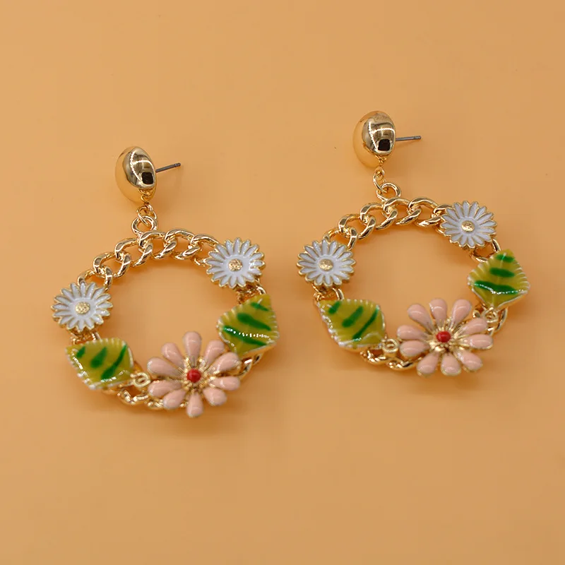 Cute Vintage circle long earrings fashion jewelry