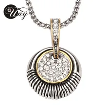 Lo nuevo de la marca HARDY pequeño estilo Retro de moda ronda joyería del dorado gargantilla Crystal collares y colgantes