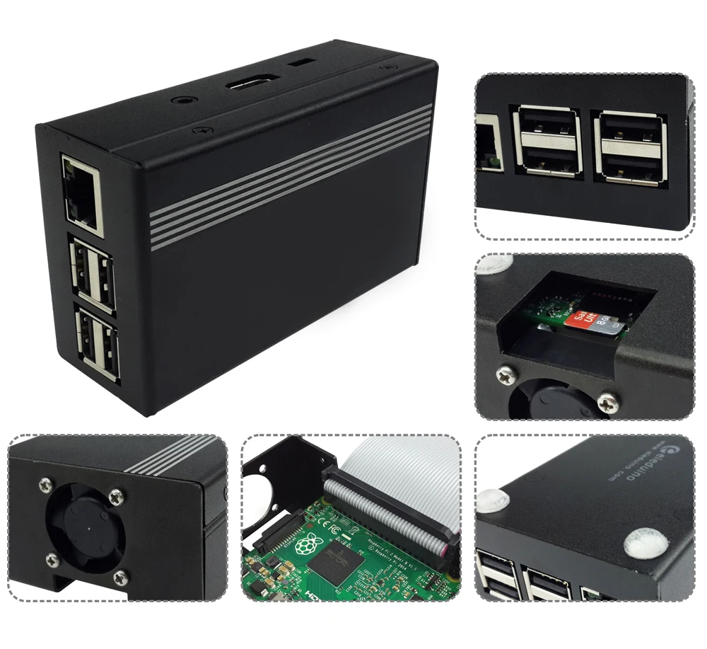 Black Aluminum Case with Fan Cooling 3