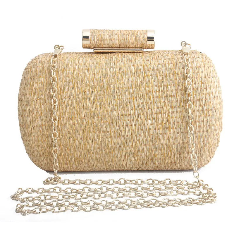 New Clutch Wallet Straw Bag Handbags Rattan Bag Handmade Woven Summer Travel Beach Bag Luxury Handbags Women Bags Designer Party - Цвет: Золотой