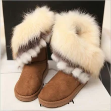 Детская вечерняя Обувь для девочек детские зимние меховые резиновые сапоги модная зимняя обувь для девочек Теплые Нескользящие ботинки принцессы для девочек-подростков